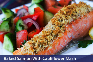 Baked Salmon With Cauliflower Mash