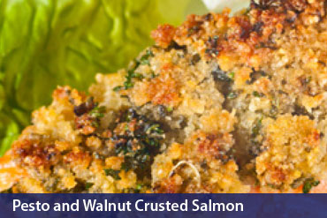 Pesto and Walnut Crusted Salmon